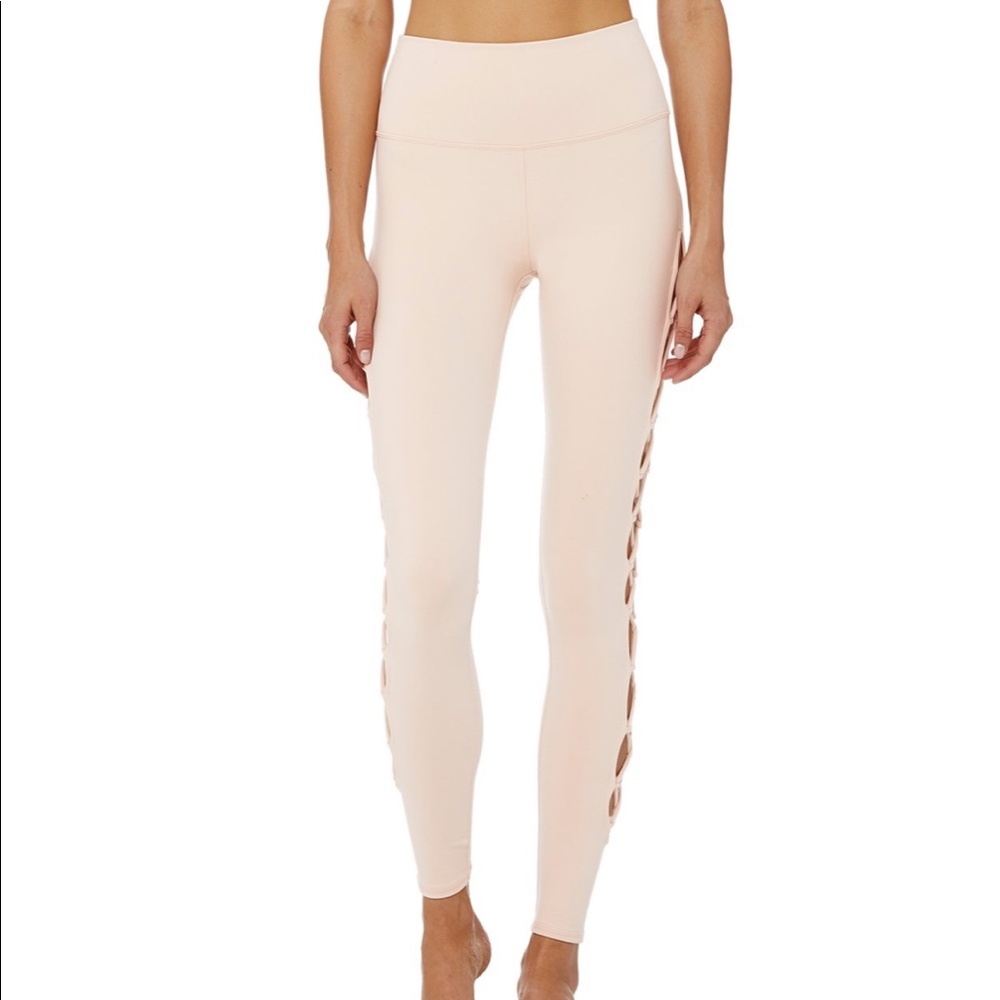 NEW • Alo Yoga • Interlace Leggings Nectar Pink - Picture 3 of 7